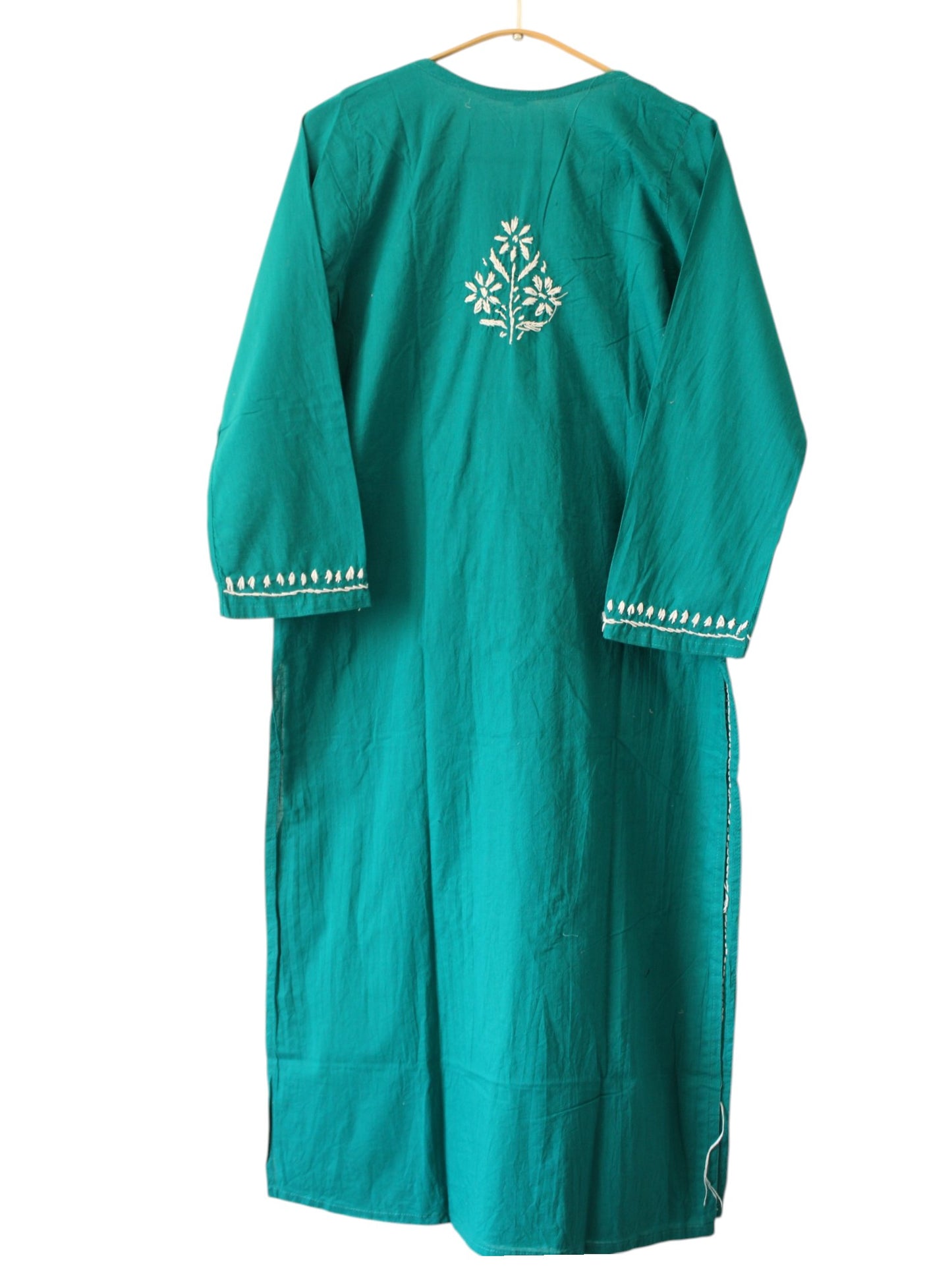 AYAT TEAL GREEN COTTON LONG KURTA
