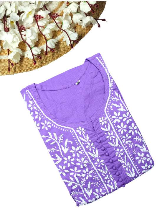 AYAT PURPLE COTTON LONG KURTA