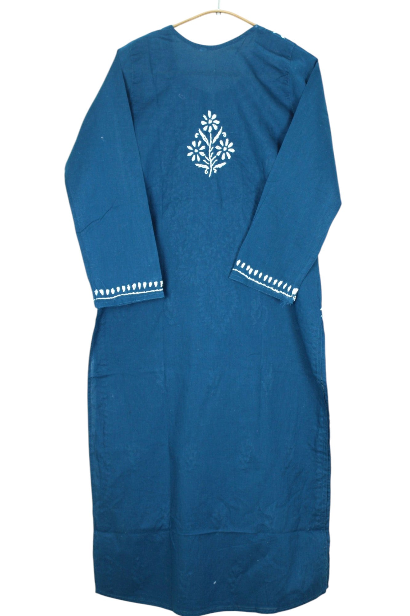 AYAT TEAL BLUE COTTON LONG KURTA